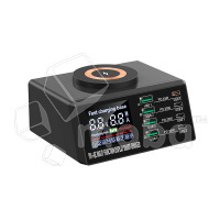 Зарядная станция (110W, 4USB-QC0.3/4Type-C-PD, беспроводная зарядка 15W, дисплей)