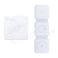Беспроводное зарядное устройство 3 в 1 (для смартфона + гарнитуры + iWatch, MagSafe) Белый