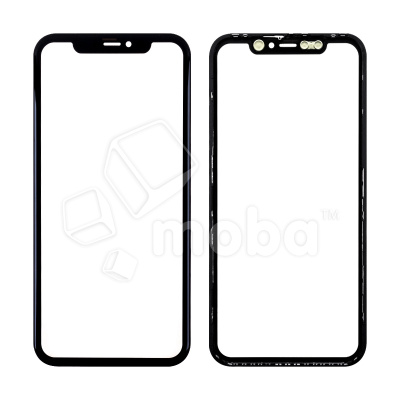 Стекло для переклейки iPhone 11 в сборе с рамкой и OCA пленкой Черный - OR (Mitsubishi)