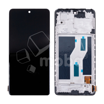 Дисплей для Xiaomi Redmi Note 10 Pro 4G (M2101K6G) модуль с рамкой Черный - (OLED)