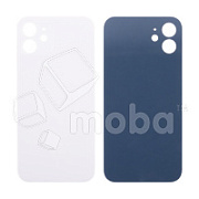 Задняя крышка для iPhone 12 (A2403) Белый (стекло, монолит, широкий вырез под камеру, логотип) - Премиум